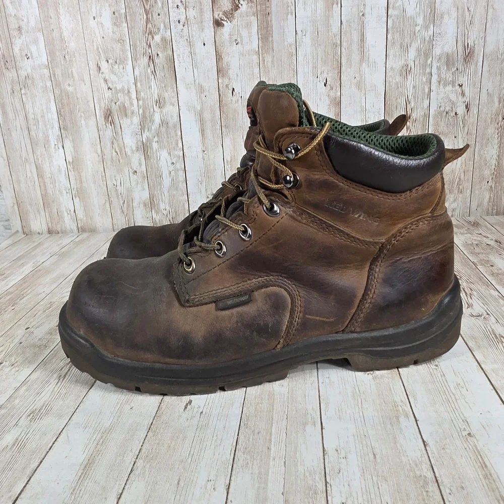 Red Wing Waterproof Work‎ Boots Steel Toe EH Safety Brown Leather 11.5
